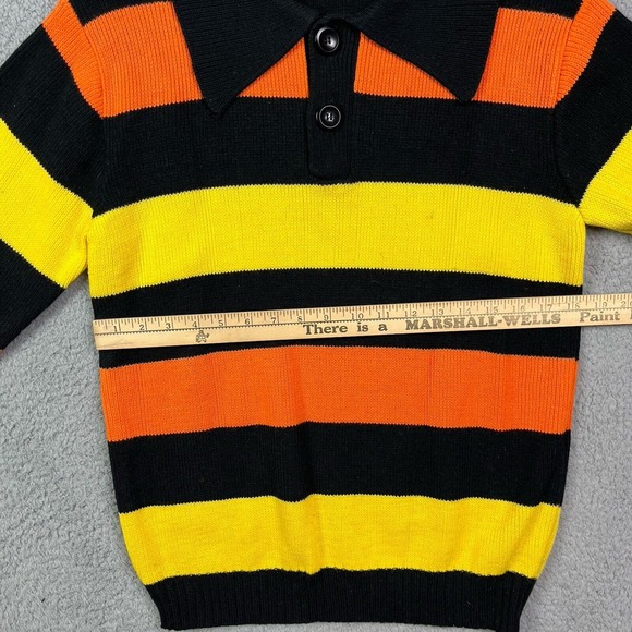 Arctic Wear Arctic Cat Vintage 80s Black Orange 1/4 Button Up Snowmobile Sweater - Picture 8 of 8